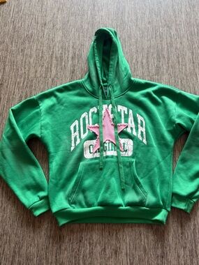 Rockstar original Hoodie with Pink Star Graphic